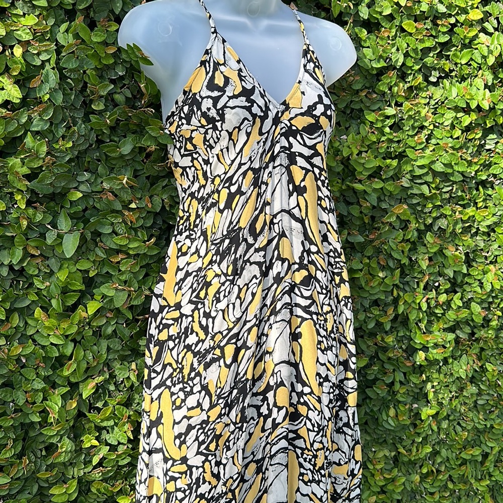 Abstract print summer maxi dress